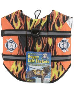 Fido Pet Products Paws Aboard Doggy Life Jacket Small-Racing Flames