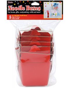 Darice Noodle Boxes 8oz 5/Pkg-Red Metallic