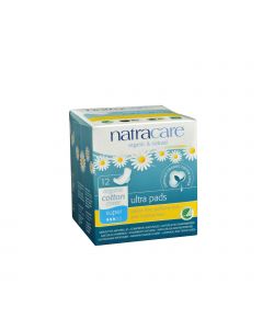 Natracare Natural Ultra Pads w/wings Super w/organic cotton cover  - 12 Pack