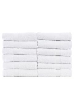 Bare Cotton Luxury Hotel & Spa Towel 100% Genuine Turkish Cotton Washcloths - White - Bamboo  - Set of 12