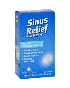 NatraBio Sinus Relief Non-Drowsy - 60 Tablets
