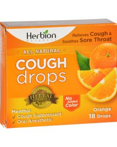 Herbion Naturals Cough Drops - All Natural - Orange - 18 Drops