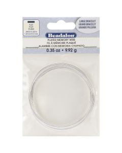 Beadalon Flat Memory Wire Large Bracelet .5mmX1.2mm .35oz-Silver-Plated - 12 Coils
