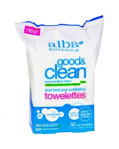 Alba Botanica Good and Clean Exfoliating Towelettes - 30 count