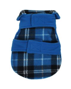 Bh Pet Gear Cozy Coat W/Plaid Lining Extra Small 11"-13"-Imperial Blue