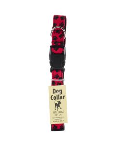 Cape Hobbycraft Large Black Paw Dog Collar W/Welded D-Ring Buckle-Neck Size 18"X26", 1" Width