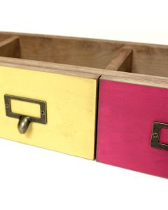 BCI Crafts Salvaged 3-Drawer Set 21"X6"X4.25"-Red, Orange & Yellow