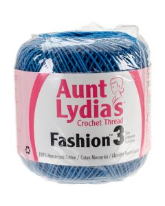 Coats Crochet Aunt Lydia's Fashion Crochet Thread Size 3-Blue Hawaii