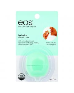 Eos Products Lip Balm - Smooth Sphere - Organic - Sweet Mint - .25 oz - Case of 6