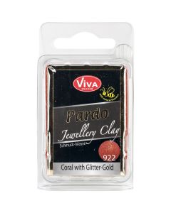 Viva Decor PARDO Jewelry Clay 56g-Coral W/Gold Glitter