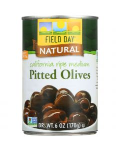 Field Day Olives - Black - Pitted - California Ripe Medium - 6 oz - case of 12