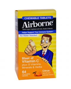 Airborne Chewable Tablets with Vitamin C - Citrus - 64 Tablets