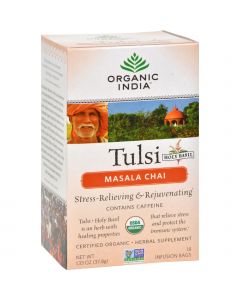 Organic India Tulsi Tea Chai Masala - 18 Tea Bags - Case of 6