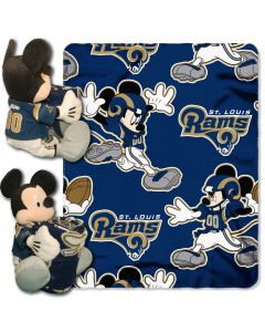 The Northwest Company Rams -Disney 40x50 Fleece Throw w/ 14" Plush Mickey Hugger