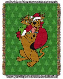 The Northwest Company Scooby - Holly Scooby  Holiday 48"x60" Metallic Tapestry Throw