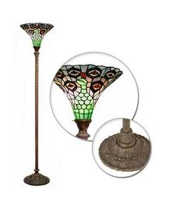 Warehouse of Tiffany Tiffany Style Peacock Torchier