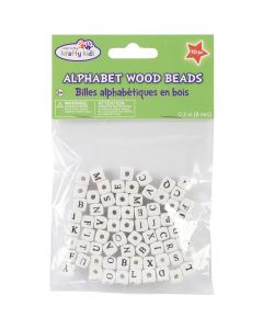 Multicraft Imports Wood Alphabet Beads 8mm 70/Pkg-White