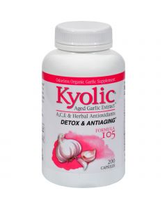 Kyolic Aged Garlic Extract Detox and Anti-Aging Formula 105 - 200 Capsules