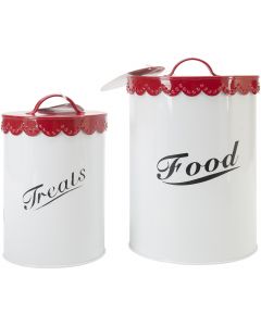 Buddy's Line Food & Treat Canister Set -Red