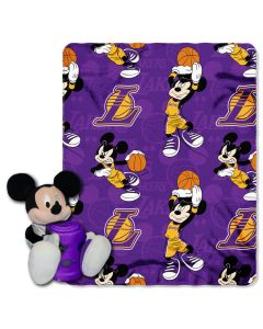 The Northwest Company Lakers -Disney 40x50 Fleece Throw w/ 14" Plush Mickey Hugger