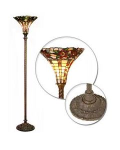 Warehouse of Tiffany Tiffany-style Floral Torchiere