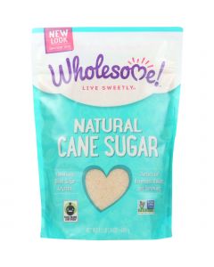 Wholesome Sweeteners Sugar - Natural Cane - Fair Trade - 1.5 lbs - case of 12