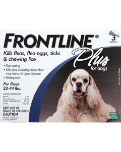 Frontline Flea Control Plus for Dogs And Puppies 23-44 lbs 3 Pack