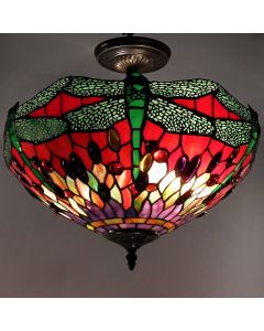 Warehouse of Tiffany Tiffany-style Dragonfly Ceiling Lamp