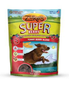 Zuke's Supers All Natural Nutritious Soft Superfood Dog Treats Yummy Berry 6 oz.
