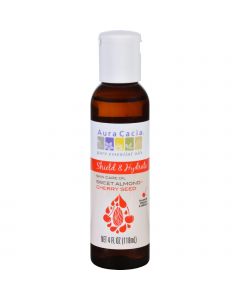 Aura Cacia Skin Care Oil - Shield and Hydrate - Sweet Almond plus Cherry Seed - 4 oz