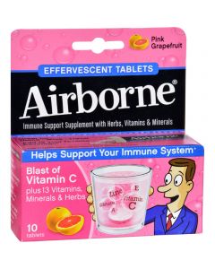 Airborne Effervescent Tablets with Vitamin C - Pink Grapefruit - 10 Tablets