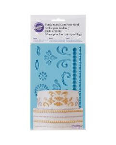Wilton Fondant & Gum Paste Silicone Mold 5"X7.75"-Damask