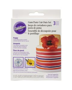 Wilton Gum Paste Cutouts 3/Pkg-Poppy