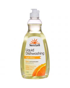 Sun and Earth Liquid Dishwashing Detergent - Light Citrus Scent - Case of 6 - 22 oz