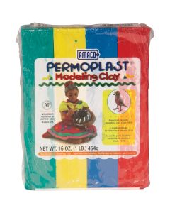 AMACO NEW! Permoplast Clay 1lb-Red, Green, Blue & Yellow