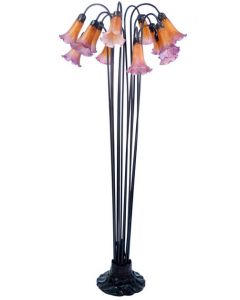 Warehouse of Tiffany Tiffany-style Lily Purple Table Lamp