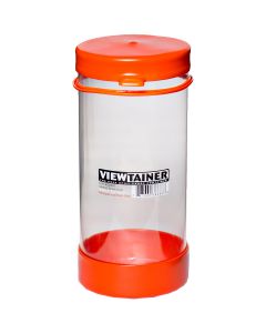 Viewtainer Tethered Cap Storage Container 3.625"X8"-Orange