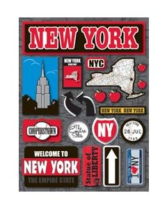 Reminisce Jet Setters Dimensional Stickers-New York
