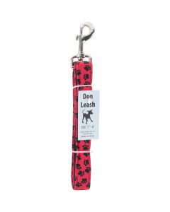 Cape Hobbycraft Dog Leash 6' Black Paw W/Nickel Plated Swivel Hook-1" Width