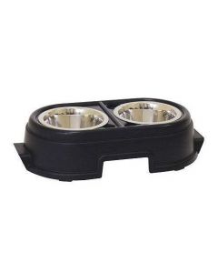 Our Pets Healthy Pet Diner Elevated Dog Feeder Small Black 15" x 8.5" x 4"