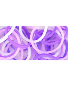 Midwest Design Loom Bands 500/Pkg W/25 Clasps-Purple Mix