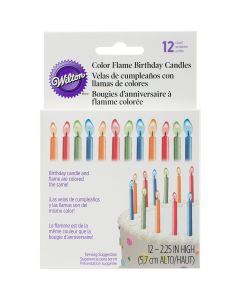 Wilton Color Flame Candles 2" 12/Pkg-Vivid