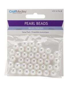 Multicraft Imports Pearl Beads Value Pack -10mm White 40/Pkg