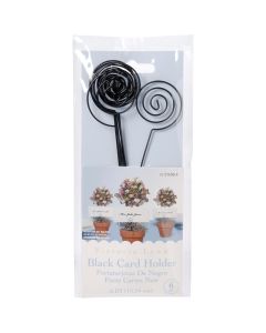 Darice Victoria Lynn Circle Card Holder Picks 6" 6/Pkg-Black