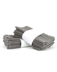 Bare Cotton Eco Cotton Washcloths - Gray - Cam Border - Set of 24