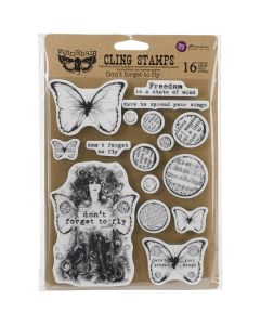 Prima Marketing Finnabair Cling Stamps 6"X7.5"-Don't Forget To Fly