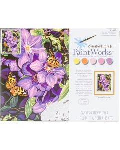 Dimensions Paint Works Paint By Number Kit 11"X14"-Clematis & Butterflies
