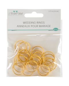 Multicraft Imports Wedding Rings .75" 24/Pkg-Gold