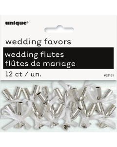 Unique Industries Wedding Flutes 12/Pkg-Silver