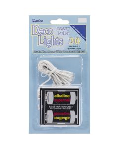 Darice Deco Lights Battery Operated Teeny Bulbs - 20 Bulbs-Clear Lights, White Cord